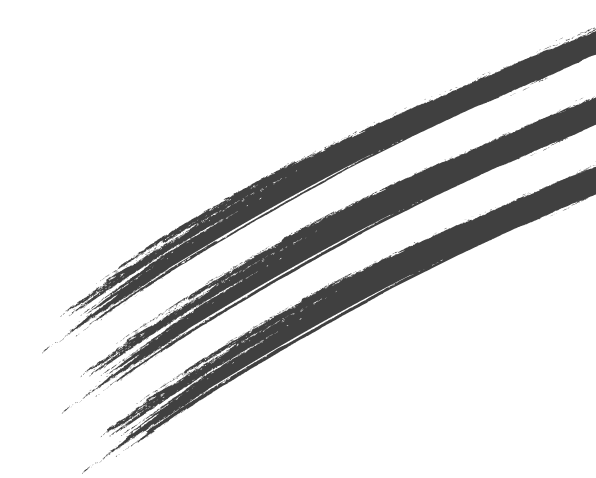 Extendly CRM - Drie dikke, gekartelde zwarte diagonale lijnen op een transparante achtergrond, die lijken op klauwstrepen of penseelstreken.