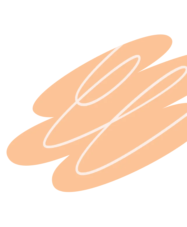 Extendly CRM - Abstracte perzikkleurige penseelstreken met witte gebogen lijnen die elkaar overlappen, tegen een transparante achtergrond.