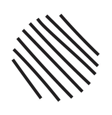 Extendly CRM - Een zwarte zeshoek gevuld met gelijkmatig verdeelde, diagonale zwarte lijnen op een transparante achtergrond.
