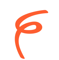 Extendly CRM - Een abstracte, oranje, spiraalvormige lijn die een losse P- of 6-vorm vormt op een zwarte achtergrond.