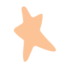 Extendly CRM - Een eenvoudig, perzikkleurig, vijfarmig zeesterrenicoon met een lichtgrijze schaduw op een transparante achtergrond.