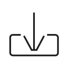 Extendly CRM - Zwart, omlijnd pictogram van een pijl die naar beneden wijst in een open rechthoek, vaak gebruikt om de actie download weer te geven.