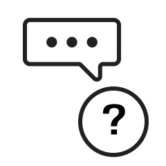 Extendly CRM - Een eenvoudige zwarte lijntekening van een tekstballon met drie stippen erin, verbonden met een cirkel eronder, die lijkt op een abstract sprekend persoon.